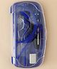 Geometry Box for Students  Blue| Compass, 4 Rulers & Eraser Set with Transparent Lid Case| For School Going Boys & Girls