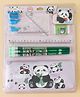 Stationery Set for Kids  Purple| Pencil Box with 9 Pencils, Ruler, Eraser, Triangle Scales, Sharpener & Pencil Grips| School Supplies for Girl