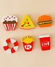 Snack Scribbles Eraser-6pcs - Multicolor| Cupcake, Pizza Slice, Burger, French Fries Designs| Smudge-Free Erasing| Easy Grip| Perfect for School & Gifting for Boys & Girls