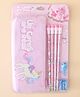 Twinkle Unicorn Stationery Set - Blue & Pink| 1 Pencil Pouch, 4 Pencils, 1 Sharpener & 1 Pencil Grip| Perfect for School & Gifting for Boys & Girls