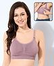Fabme Knit Textured Padded Maternity Bra With Side Open Nursing Access - Purple