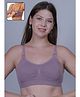 Fabme Knit Textured Padded Maternity Bra With Side Open Nursing Access - Purple