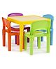 Homesmiths Kids Table and 4 Chair Set, Yellow Table with Chairs - Sturdy Toddler Activity for Playtime, Arts, Crafts, Reading, and More - 5-Piece Children's Furniture for Daycare