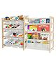 Homesmiths Toy Storage Organizer with Bookshelf - 12 Storage Bins 4-Tier Multipurpose Shelf to Organize Toys and Books for Kids Room, Playroom, Nursery Room, White
