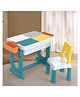 MONSTECH 6-in-1 Baby Study Table & Chair Set | Multifunctional Desk for Study, Writing, Drawing & Dining | Adjustable, Durable & Ergonomic | for 3-7 Years, Holds Up to 45kg (Blue & White)