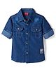 Kookie Kids Woven Full Sleeves Solid Color Party Shirt - Blue