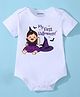 KNITROOT Halloween Theme Cotton Lycra Knit Half Sleeves My First Halloween! Text Printed Onesie - White