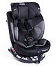 Babyhug Convertible Car Seat with ISOFIX & 360° Rotatable Seat - Black| R44/04 Certified| Rear & Forward Facing| Newborn to 12 Years| Reclining Seat| Padded Cushion| 5 point Safety Harness