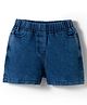 Kookie Kids Solid Denim Shorts With Elasticated Waist & Pockets - Navy Blue