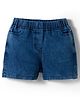 Kookie Kids Solid Denim Shorts With Elasticated Waist & Pockets - Navy Blue