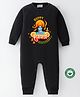 BLUSHES 100% Cotton Knit Diwali Theme Full Sleeves Happy Deepawali Text Printed Romper - Black