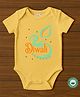 BLUSHES 100% Cotton Knit Diwali Theme Half Sleeves Happy Diwali Text Printed Onesie - Yellow