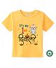 BLUSHES 100% Cotton Knit Diwali Theme Half Sleeves Its My 1st Diwali Text Printed Tee - Yellow