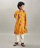 Bittu by bhama Cotton Blend Woven Full Sleeves Floral Printed Kurta Pyjama Set - Yellow