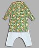 Mamma's Bear Pure Cotton Woven Full Sleeves Floral Printed Kurta Pyjama Set - Green