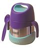 Basil ThermoTot Kids Insulated Food Jar 320ml | 304 Stainless Steel | BPA-Free | Double Wall Vacuum Lunch Box with Handle & Spork | Keeps Food Hot & Cold for School, Travel & Picnics - Grape