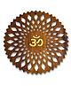 Gloridec  Wooden Om Wall Hanging  Brown Finish with Golden Om Symbol
