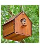 GLORIDEC  Wooden DIY Bird House  Natural Brown Finish