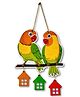 GLORIDEC Wooden Parrot Love Birds Wall Hanging  Multicolor Decorative Art
