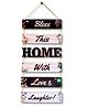 GLORIDEC Wooden Bless This Home Wall Hanging  Multicolor Floral Design