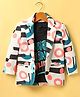 Dapper Dudes Full Sleeves Abstract Printed Blazer With Tee Set - Peach