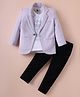Dapper Dudes Half Sleeves Typography Printed Tee & Pant With Blazer - Lilac
