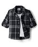 Dapper Dudes Full Sleeves Checked Shirt With Attached Tee - Black