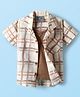 Dapper Dudes Half Sleeves Checked Shirt With Attached Tee - Brown
