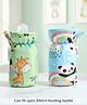 Babyhug Feeding Bottle Cover Panda & Giraffe Print Medium Pack of 2 Blue & Green - Fits Upto 200 ml Bottle