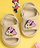 Yellow Bee Solid Back Sling Clogs With Disney Mickey & Friends Featuring Minnie Mouse Character Rotating Charms - Beige