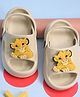 Yellow Bee Solid Back Sling Clogs With Disney Lion King Featuring Simba Character Rotating Charms - Beige