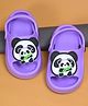 Yellow Bee Panda Applique Detailed Clogs - Purple
