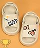 Yellow Bee Solid Slingback  MVP & Trophy Applique Detailed Clogs - Beige
