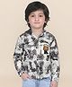 Polka Tots Cotton Woven Full Sleeves Typogarphy Printed Shirt - Cream