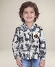 Polka Tots Cotton Woven Full Sleeves Abstract Printed Shirt - Cream
