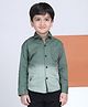 Polka Tots Cotton Woven Full Sleeves Ombre Shirt - Green