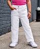 Kookie Kids Cotton Lycra Full Length Solid Color Jeans - White