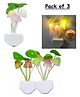 ARCADE TOYS Mushroom LED Night Lamp with Automatic Light Sensor Energy Saving, Color Changing Night Light for Bedroom, Kids Room & Home Décor - (Pack of 3) (Color & Design May Vary)