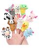 ARCADE TOYS Set of 10 Animal Finger Pupepts Soft Toys FingerPuppets( Color n design may vary) - Height 5 cm