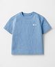 US Polo Assn Cotton Knit Half Sleeves Textured T-Shirt With Brand Logo Badge - Blue