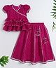 The Magic Wand Coven Woven Half Puffed Sleeves Leheriya Printed & Gota Lace Embellished Choli Lehenga Set - Fuchsia