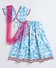 The Magic Wand Cotton Woven Half Sleeves Floral Printed & Gota Lace Embellished Lehenga Choli With Dupatta Set - Blue