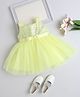 The Magic Wand Woven Sleeveless Sequins Embellished Bow Applique Detailed Dress - Yellow