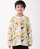 Anthrilo Cotton Blend Knit Full Sleeves Dinosaur Comic Panel Printed Tee - Off White