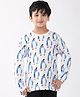 Anthrilo Cotton Blend Knit Full Sleeves Penguins Printed Tee - Off White