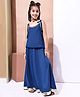 BaawRi Viscose Knit Sleeveless Lace Embellished Top & Lehenga Set - Blue