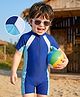 Mark & Mia Half Raglan Sleeves Legged Swimsuit - Blue