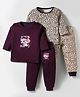 Kidi Wav Pack Of 2 Full Sleeves Leopard Pattern Printed Coordinating Tee & Joggers Set - Multi Colour