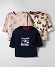 Kidi Wav Pack Of 3 Full Sleeves Construction Vehicles & Tedy Bear Printed Tee - Multi Colour