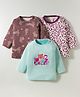 Kidi Wav Pack Of 3 Full Sleeves Bunnies & Teddy Bear Printed Tee - Multi Colour